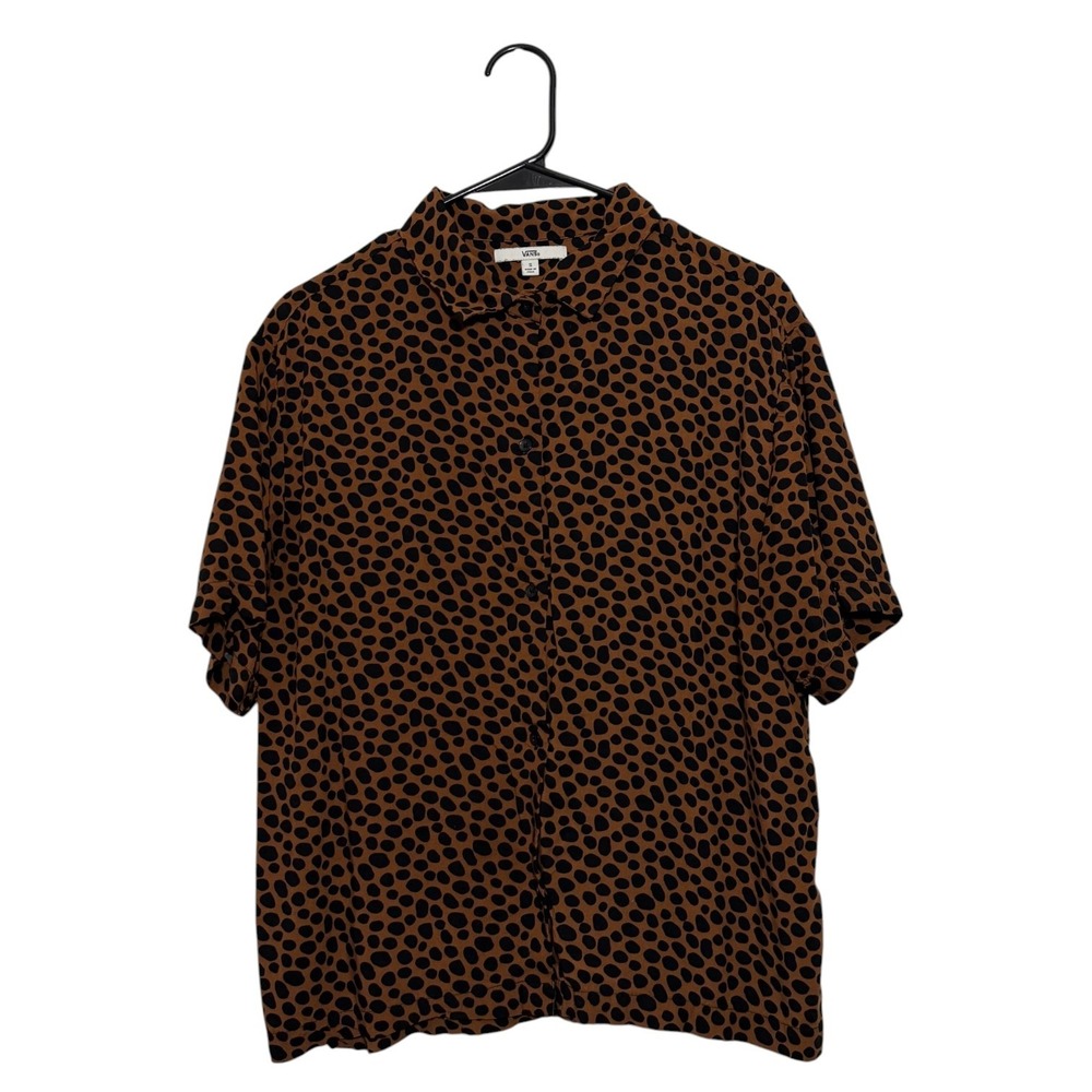 Vans Wild Woven Argan Oil Cheetah Print Button Down Shirt Women's Size Small
